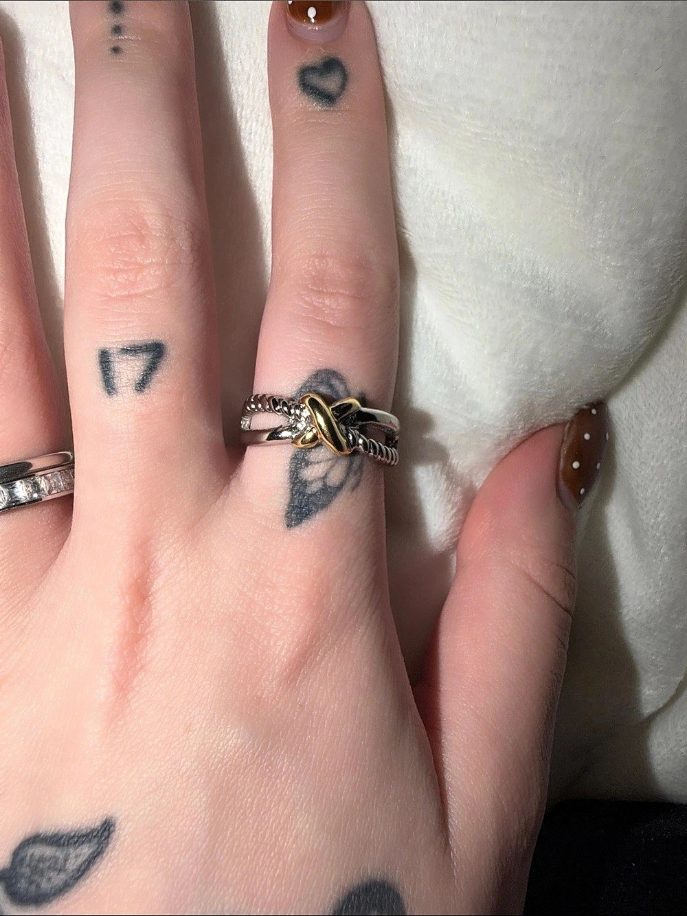 Gold & silver two tone ring with black ring box